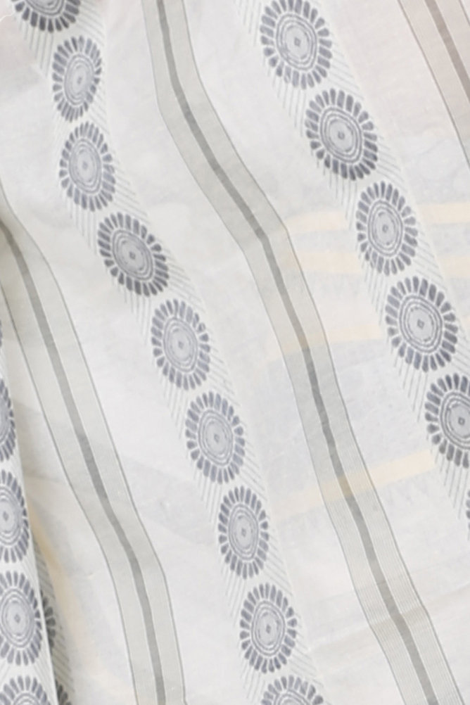 Silver Pure Cotton Chakro_Tant Tant Saree (1053)